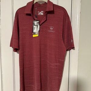 Under Armour men's TopGolf red polo shirt, size M, never worn